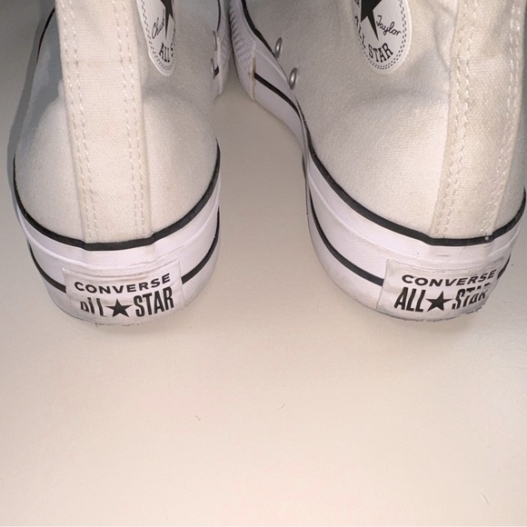 Converse All Star White Canvas platform Sneakers - Picture 5 of 6